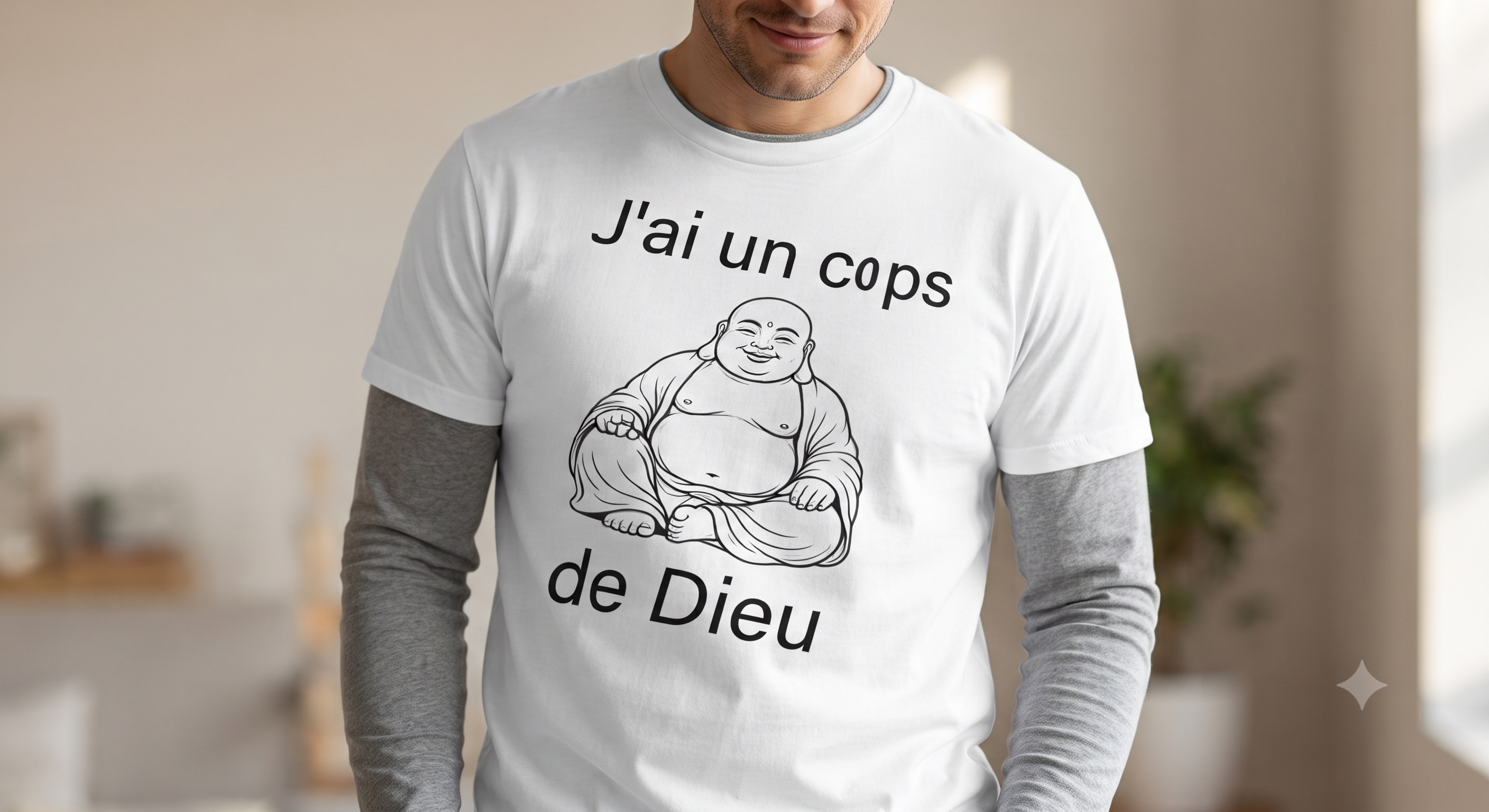 Unisex t-shirt: « Je ne suis pas gros, je suis juste divinement sculpté. »